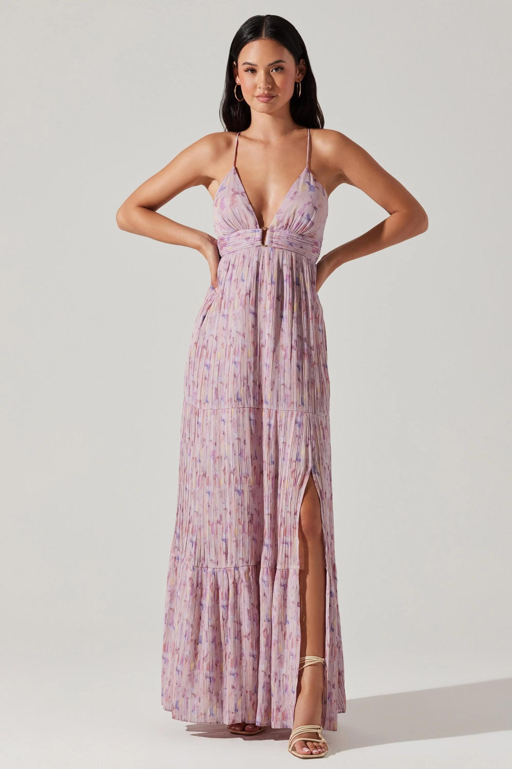 Minari Floral Maxi Dress - Lavender Multi Product Image
