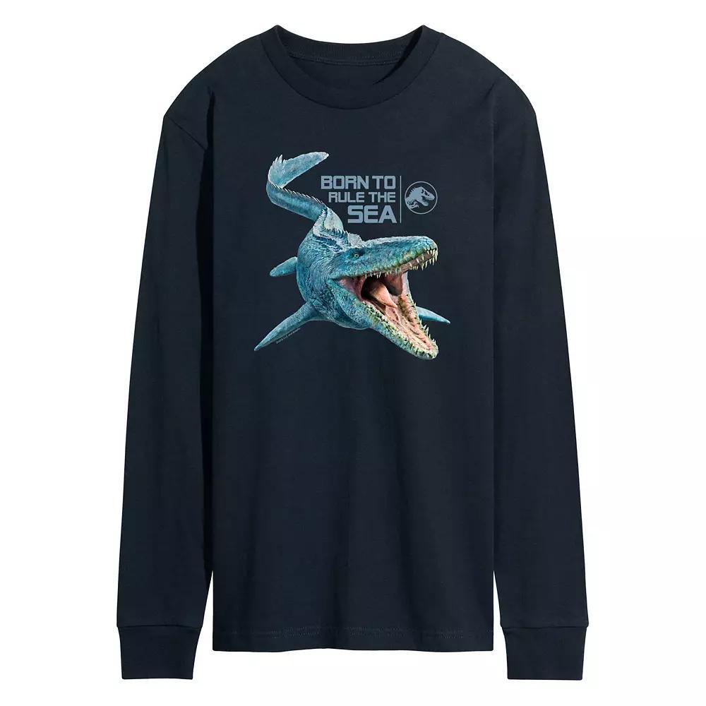 Mens Jurassic World Born To Rule Long Sleeve Graphic Tee Blue Product Image