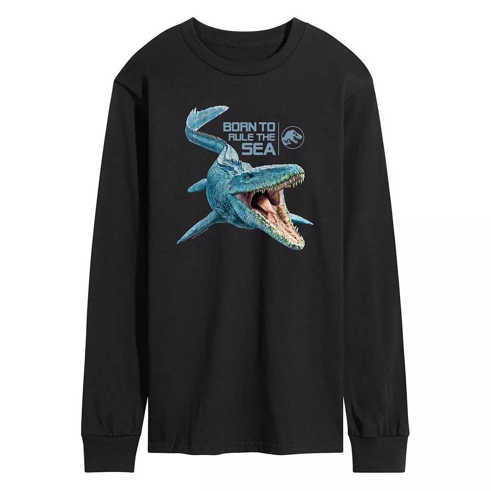 Mens Jurassic World Born To Rule Long Sleeve Graphic Tee Blue Product Image