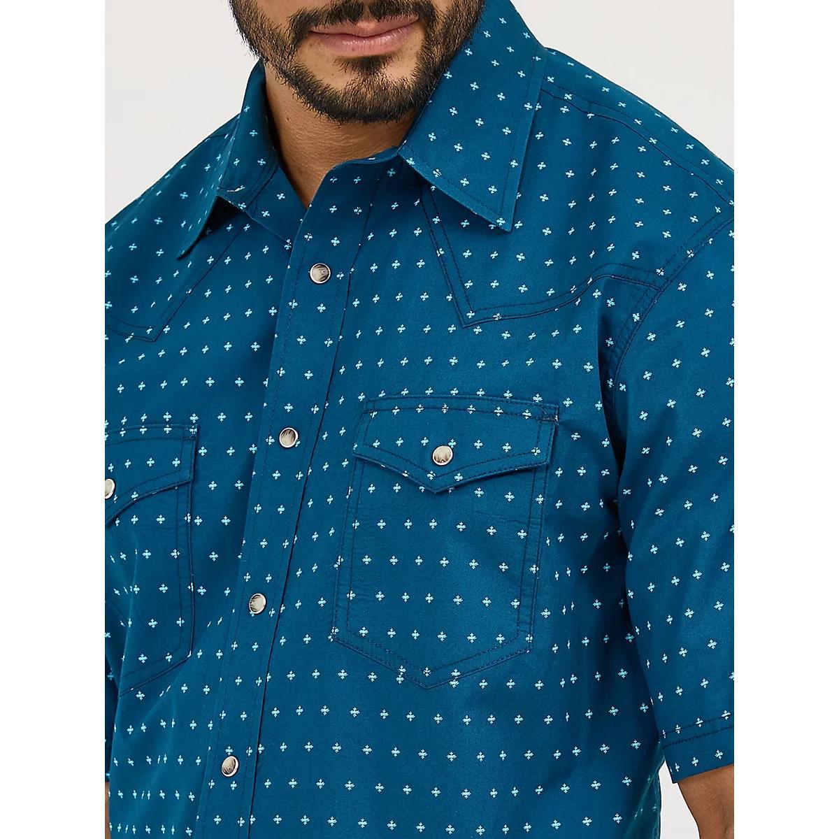 Men's 20X® Competition Advanced Comfort Short Sleeve Western Snap Shirt in Sky Plaid Product Image