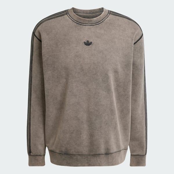 adidas Premium Essentials Retro Washed Crew Sweatshirt Black XS Mens Product Image