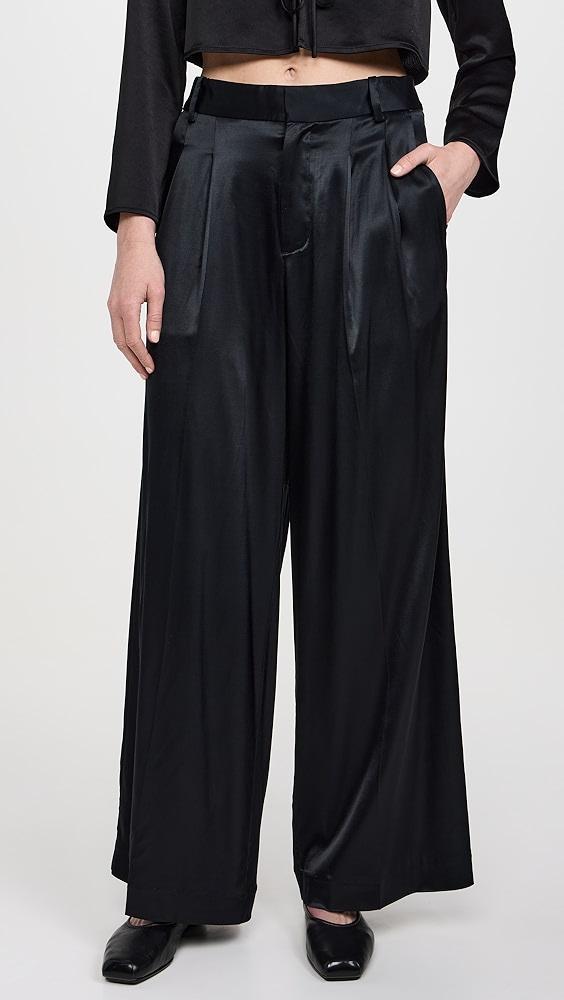 Madewell Super Wide Harlow Pants Stretch Satin | Shopbop Product Image