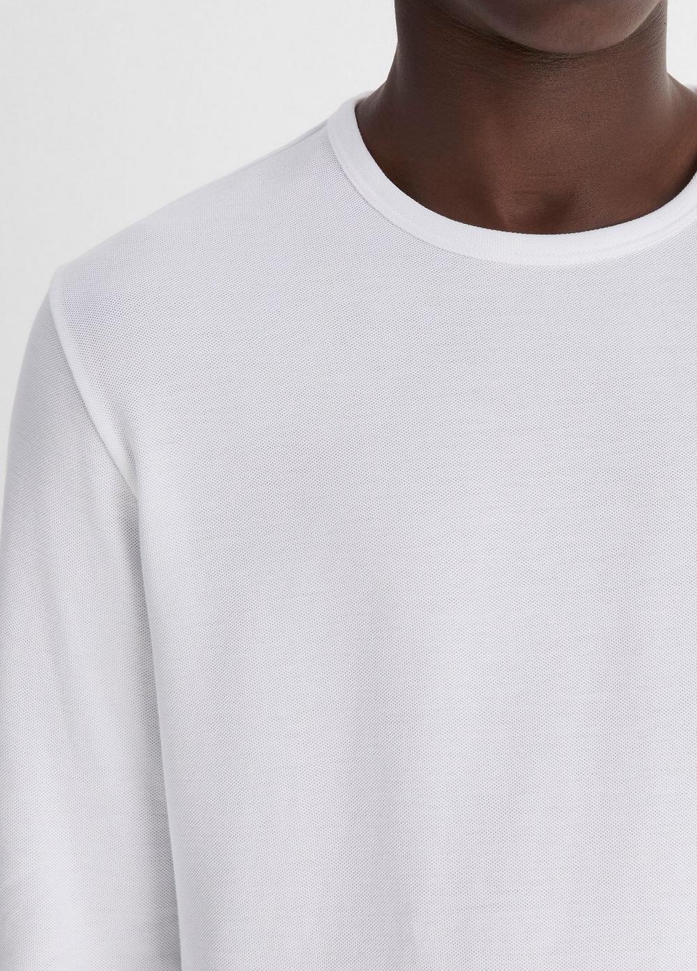 Mens Pima Cotton Piqu Long-Sleeve T-Shirt, Black, Size S Vince Product Image