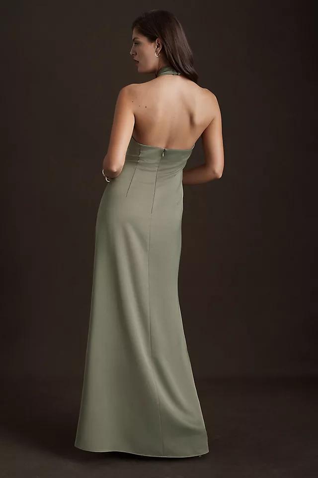 BHLDN Ruby Twist Halter Satin Gown Product Image