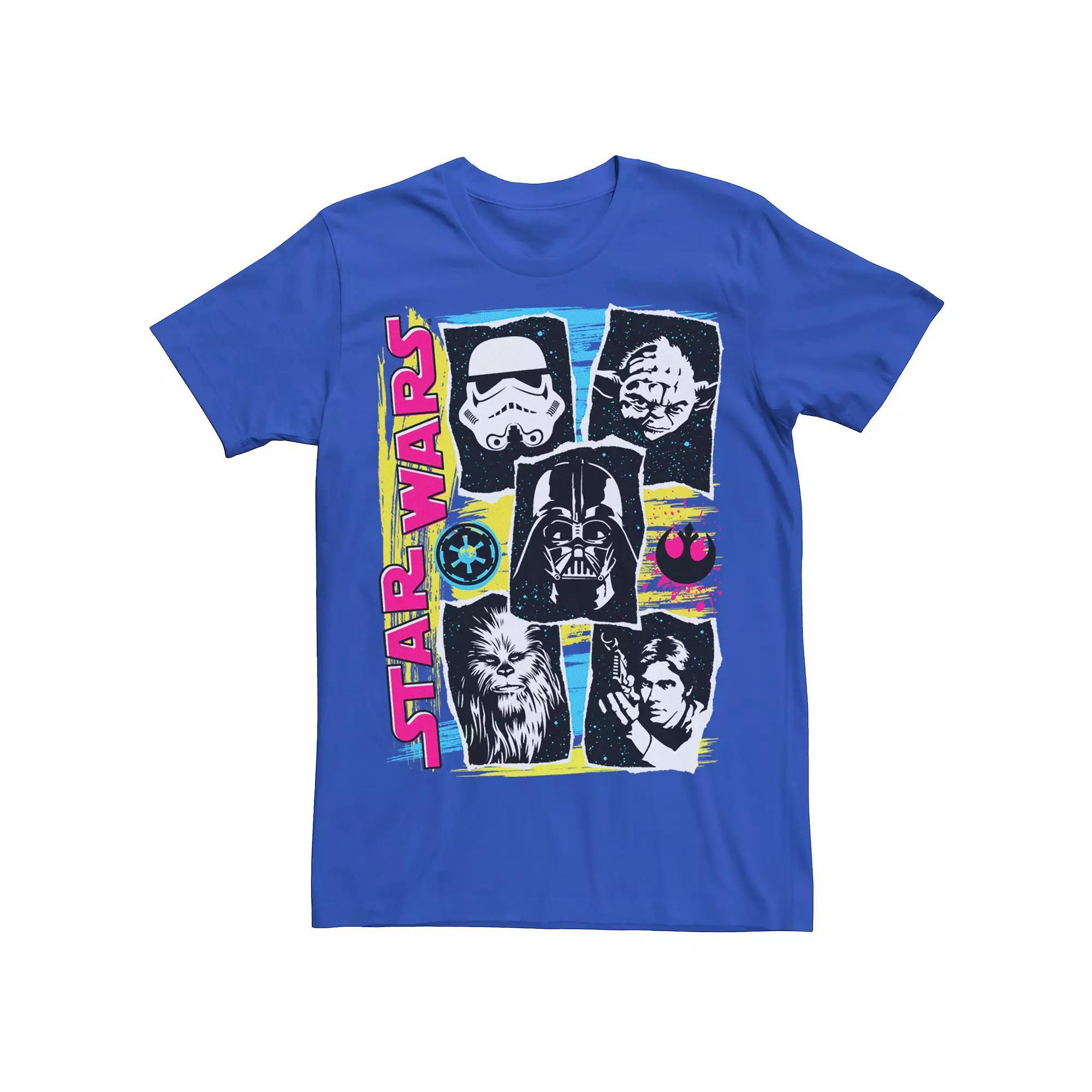 Men's Star Wars Characters Colorpop Collage Graphic Tee, Size: Large, Royal Product Image