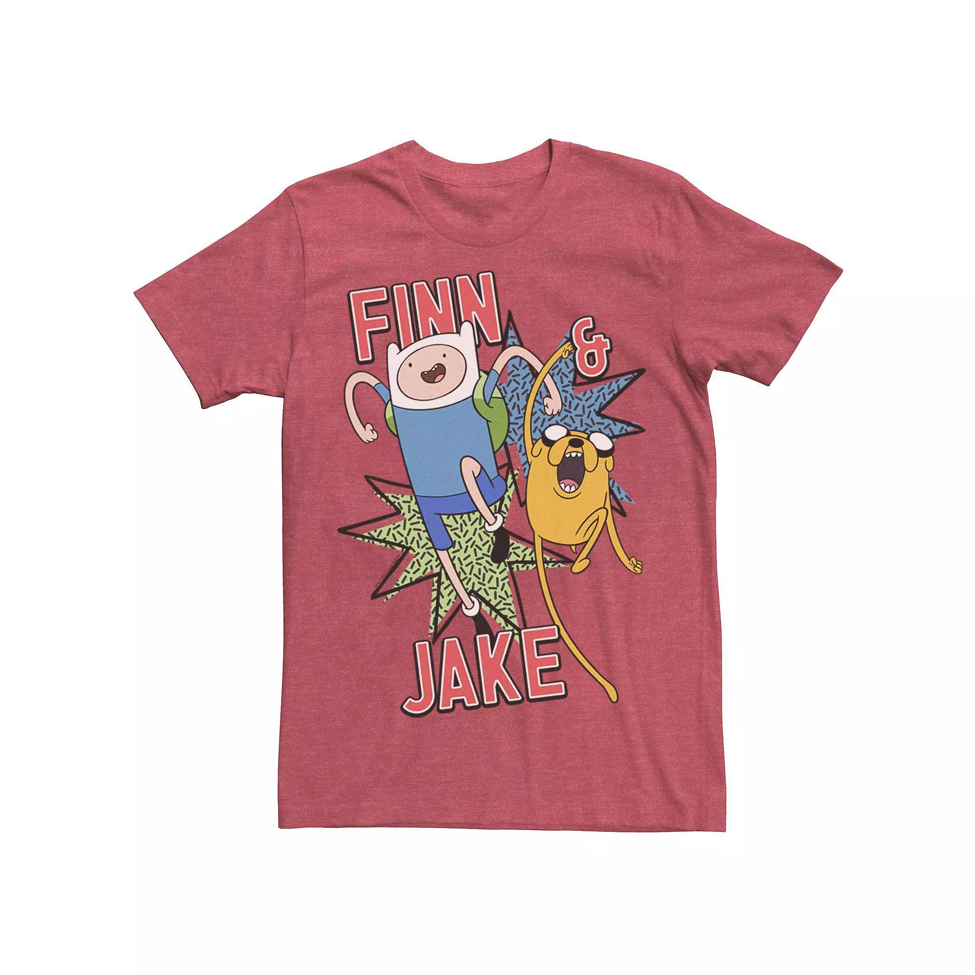 Men's Cartoon Network Adventure Time Finn & Jake Kapows Tee, Size: Small, Red Product Image