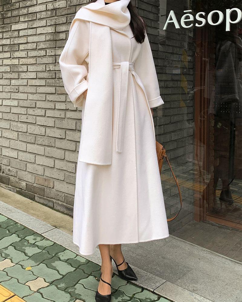 Plain Tie-Front Coat Product Image
