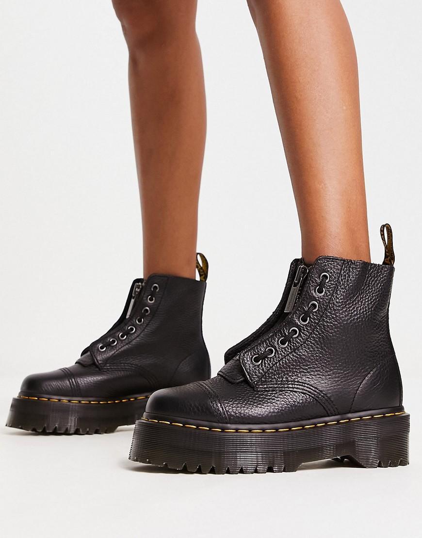 Dr Martens Sinclair flatform zip tumbled leather boots Product Image