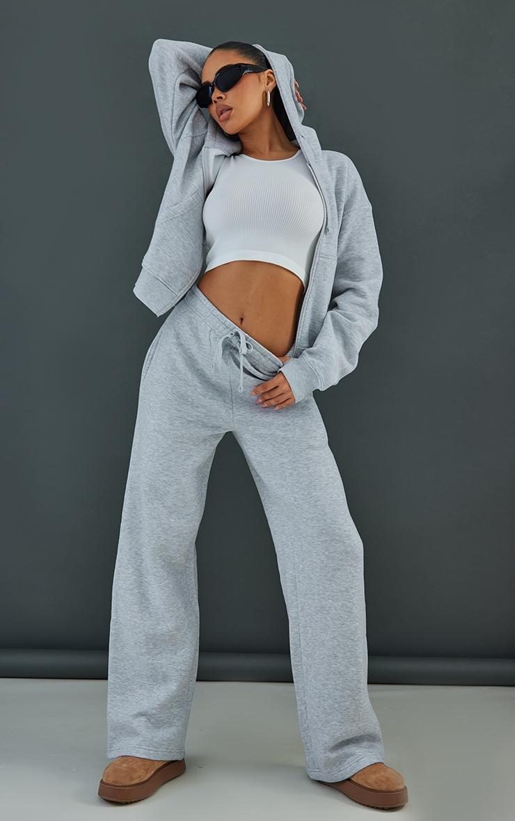 Ash Grey Oversized Hooded Zip Up Sweat Hoodie Product Image
