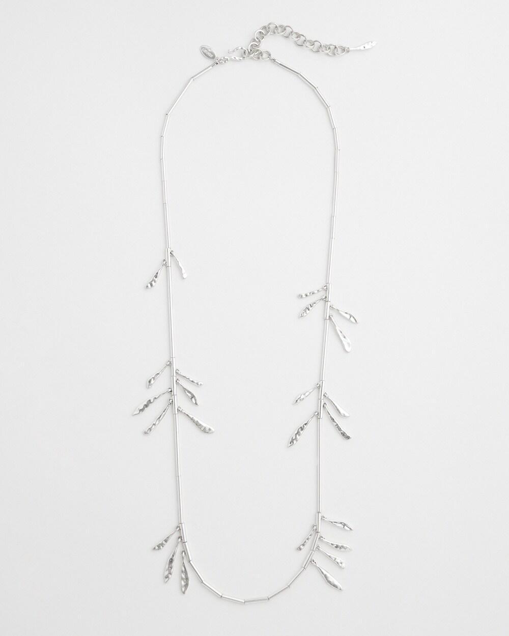 Silver Tone Leaf Necklace Product Image