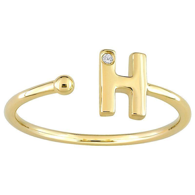 Stella Grace 10k Gold Diamond Accent Initial Open Ring, Women's, Size: 8, H Product Image