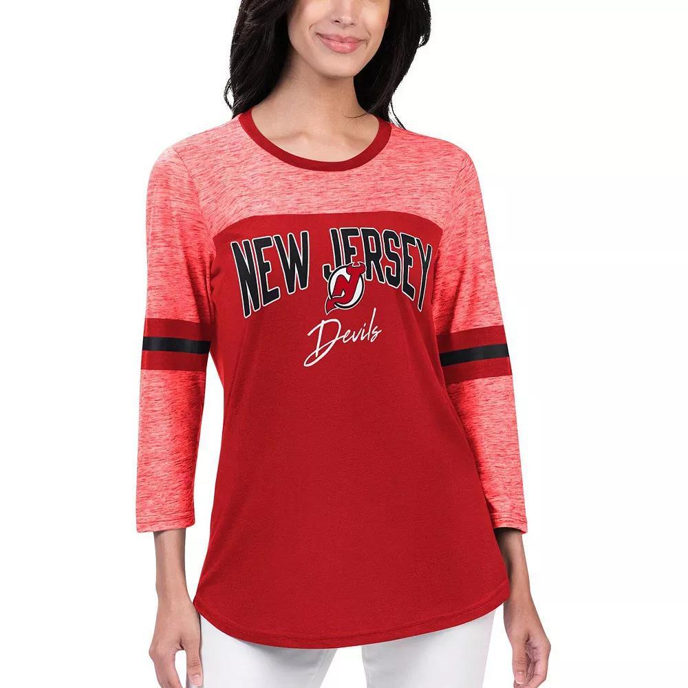 Women's G-III 4Her by Carl Banks Red New Jersey Devils Play The Game 3/4-Sleeve T-Shirt, Size: Small, Nhl Red Product Image