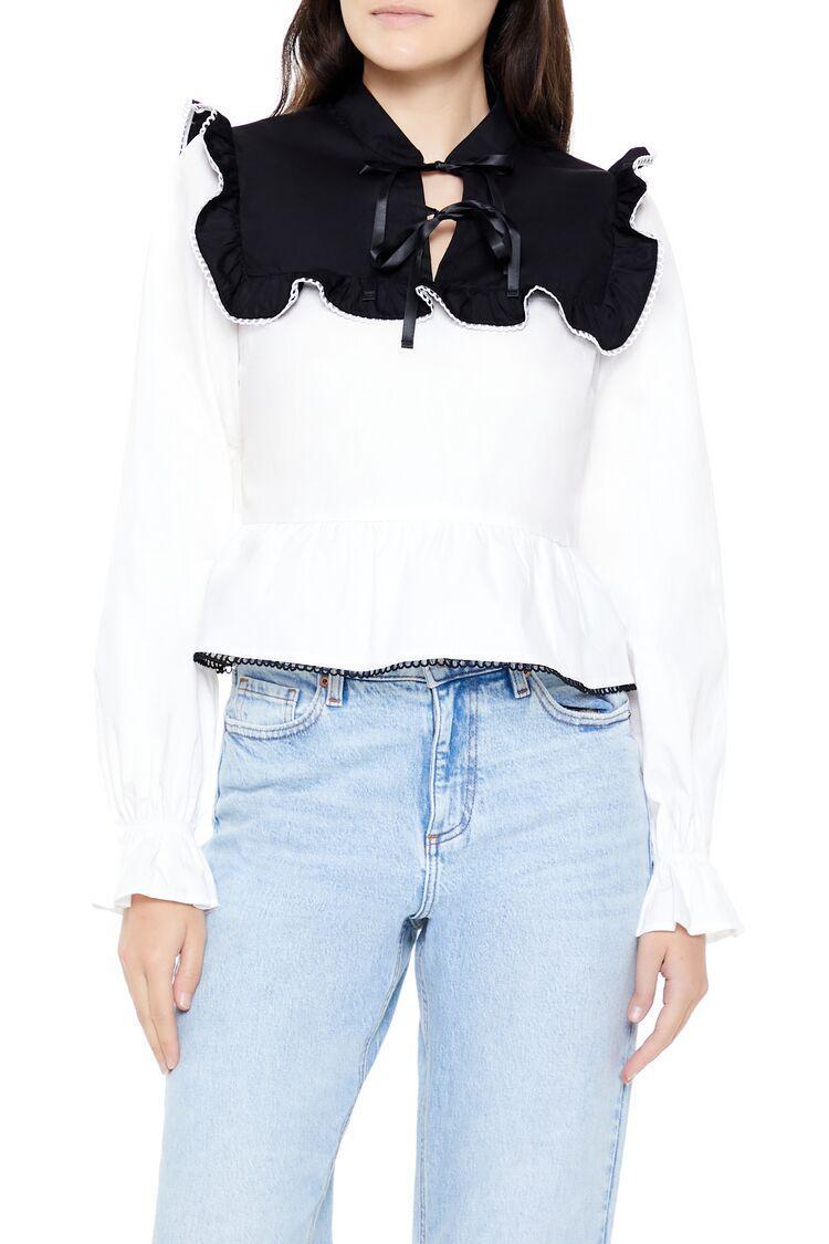 Colorblock Ruffle Peplum Top | Forever 21 Product Image