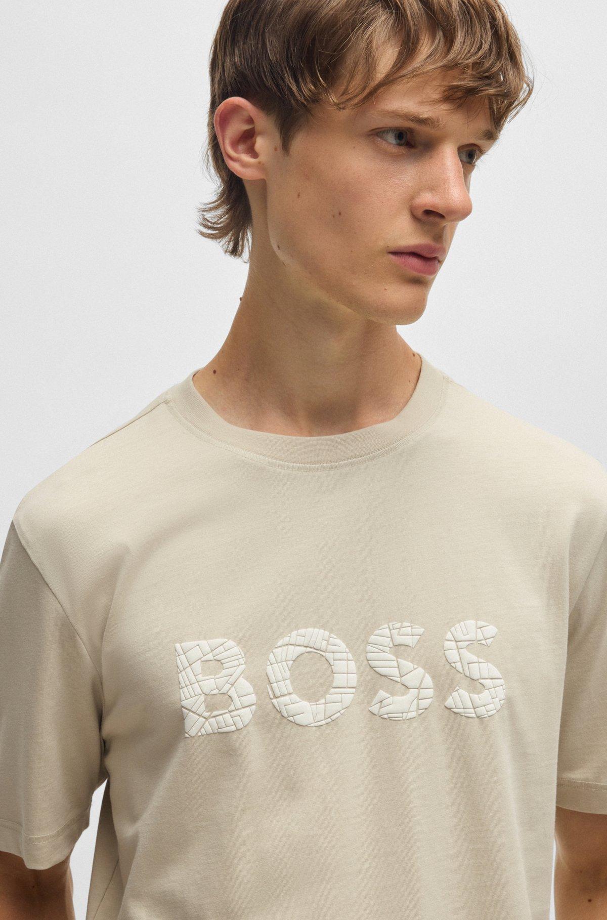Cotton-jersey slim-fit T-shirt with logo print Product Image