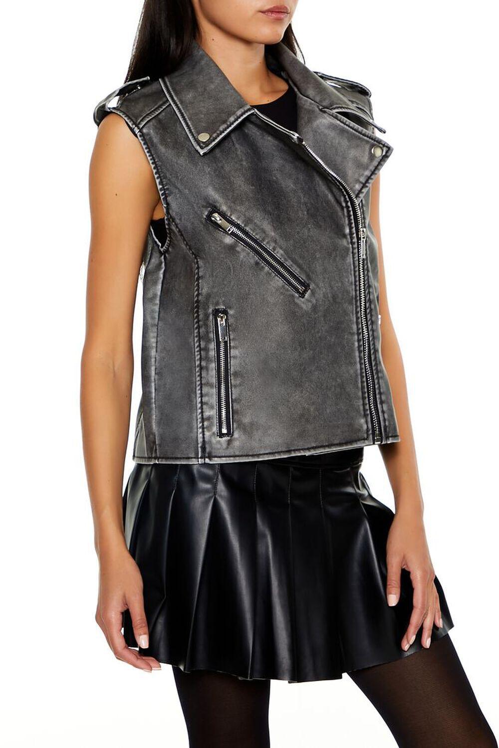 Faux Leather Zip-Up Vest | Forever 21 Product Image