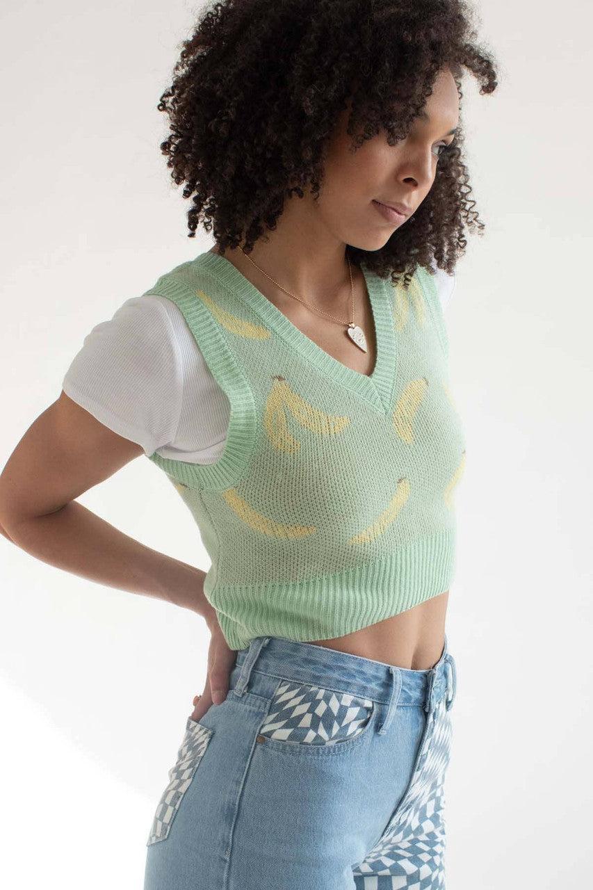 Green Bananas Sweater Vest Product Image