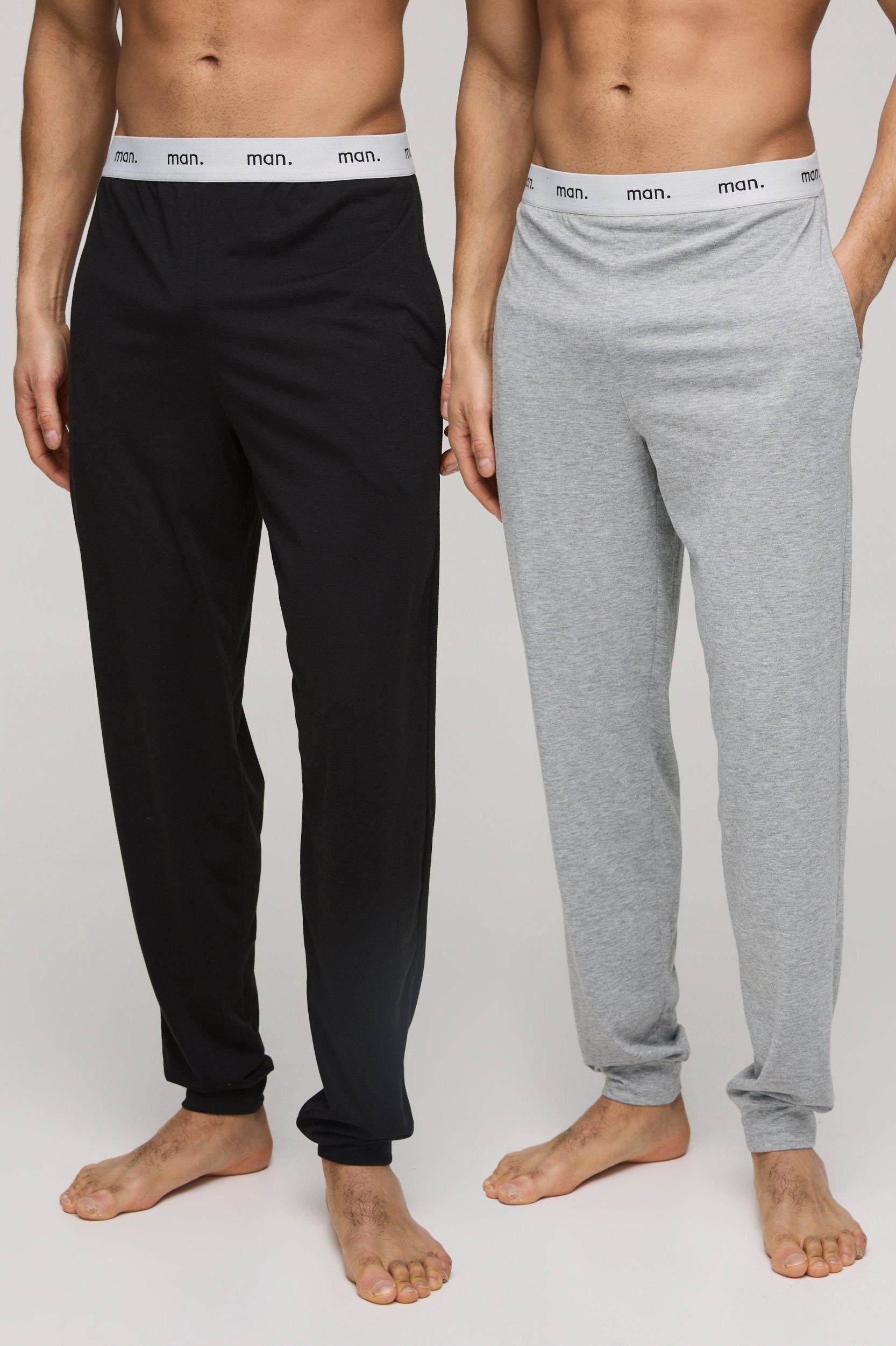 2 Pack MAN Loungewear Sweatpants | boohooMAN USA Product Image