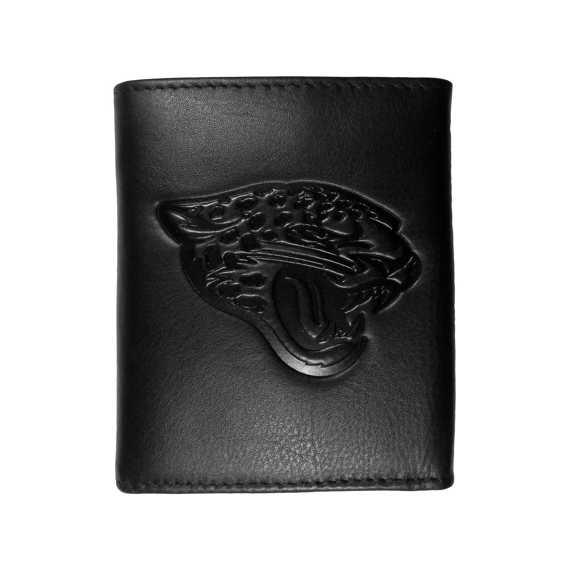 Men's Jacksonville Jaguars Embossed Leather Tri-Fold Wallet, Black Product Image