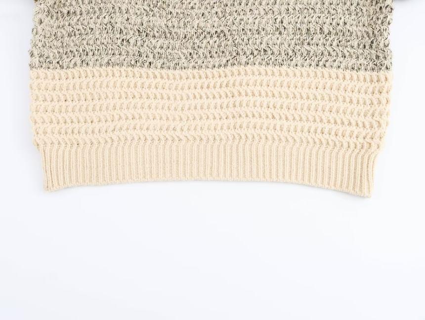Crew Neck Color Block Sweater Product Image