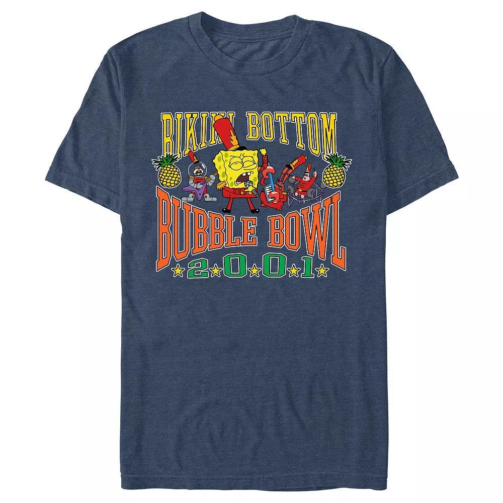 Men's SpongeBob SquarePants Bubble Bowl 2001 Graphic Tee, Size: XXL, Navy Grey Product Image