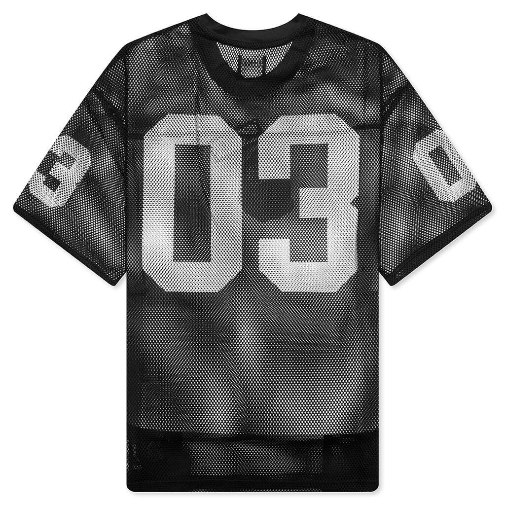 Varsity S/S Crop Fit Knit Football Jersey - Black Male Product Image
