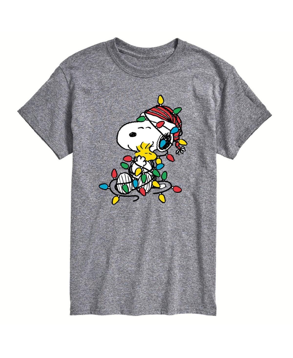 Men's Peanuts Christmas Lights Tee, Size: XXL, Gray Product Image