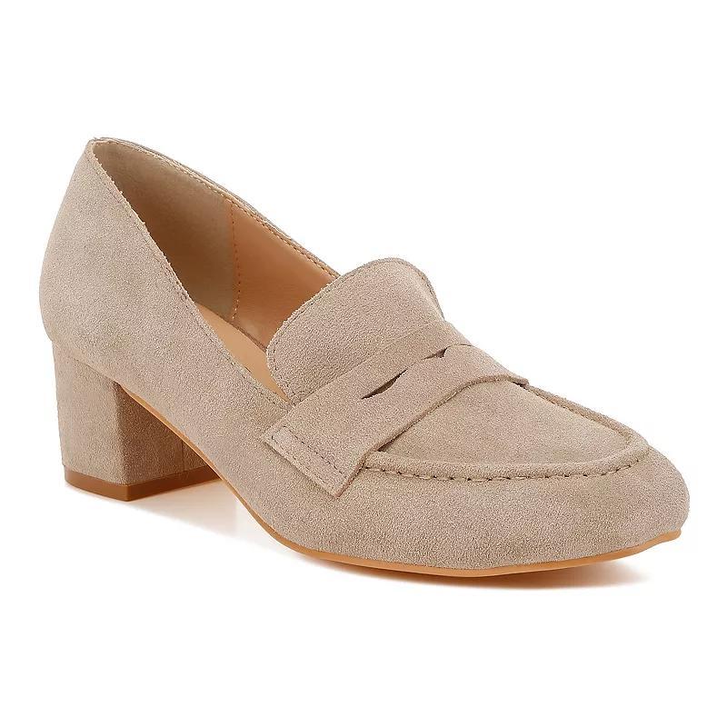 Rag & Co Astra Womens Suede Loafers Brown Product Image