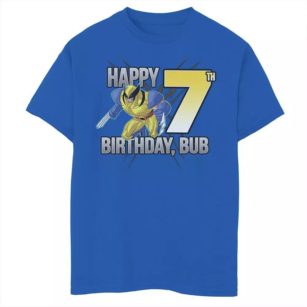Boys 8-20 Marvel X-Men Wolverine Happy 7th Birthday Bub Graphic Tee, Boy's, Size: XS, Athletic Grey Product Image