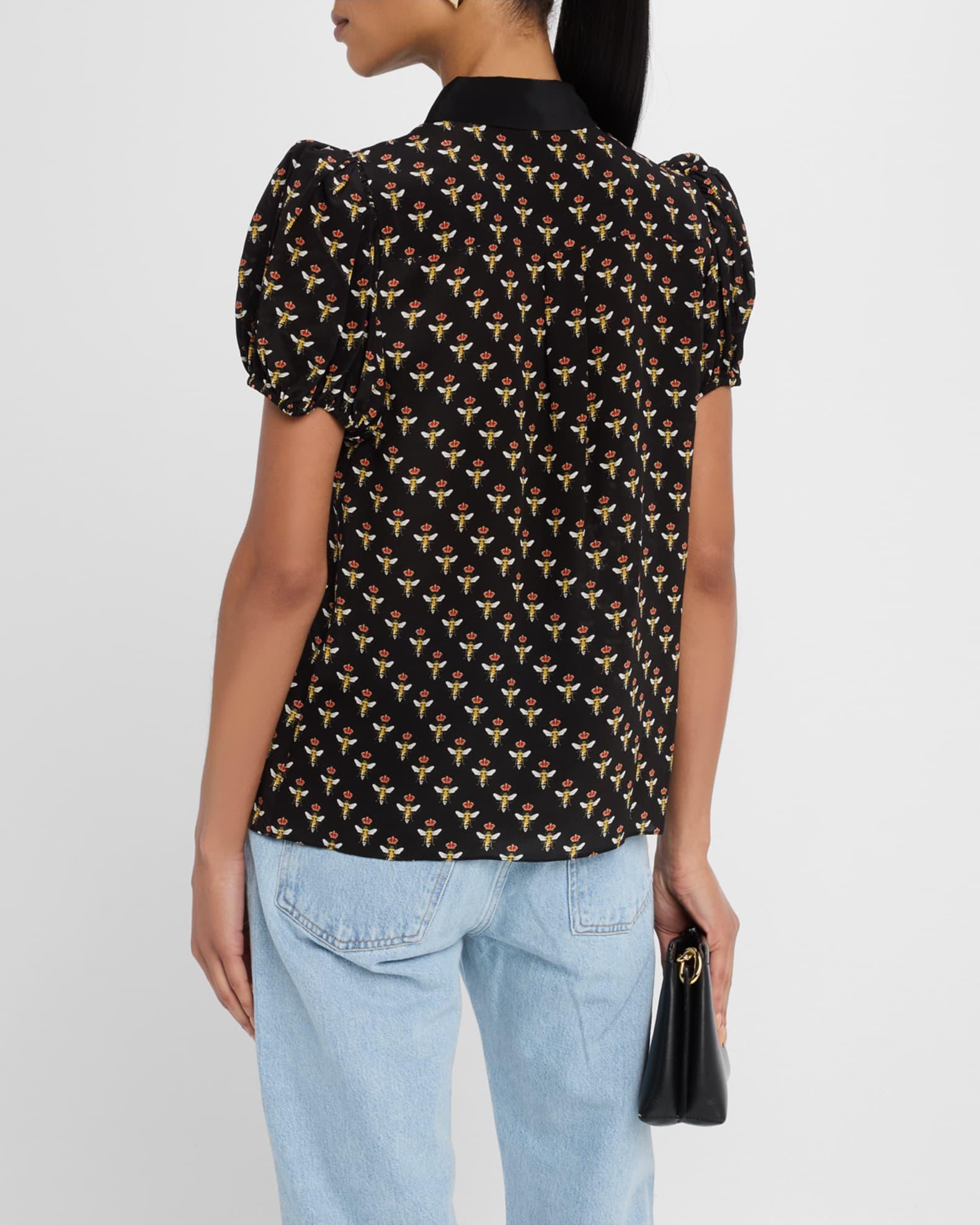 Queen Bee Willa Embroidered Puff-Sleeve Blouse Product Image