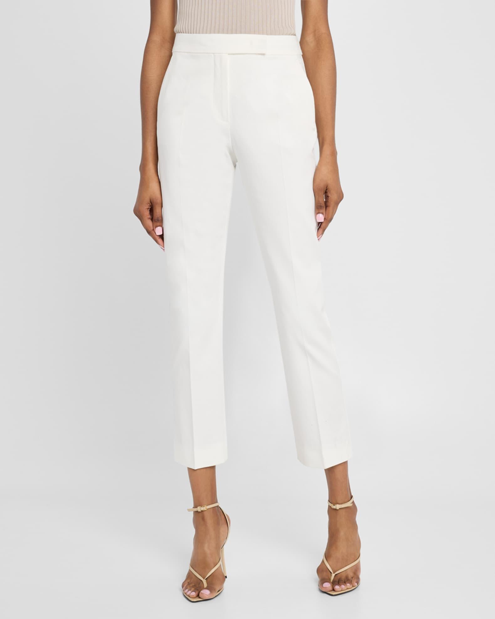 Okra Cropped Cotton Stretch Pants Product Image
