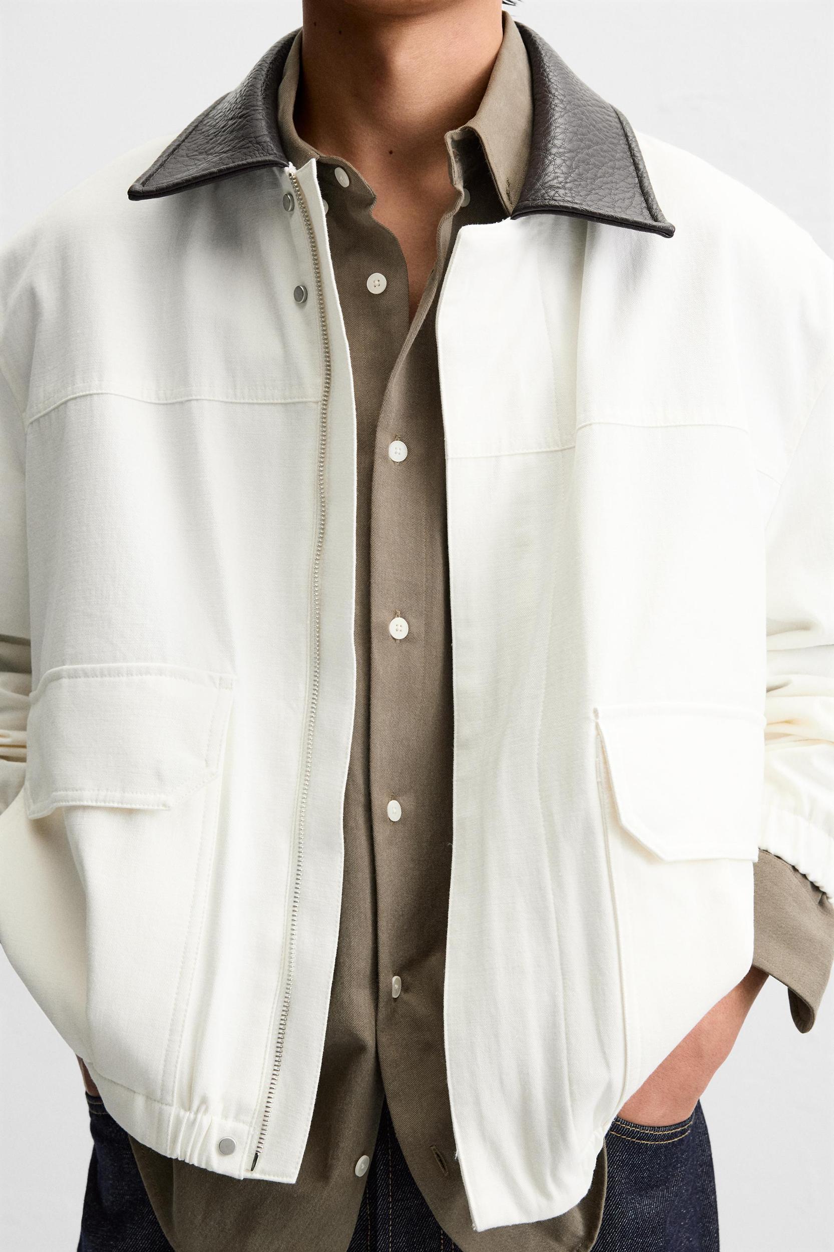 CONTRASTING COLLAR JACKET Product Image
