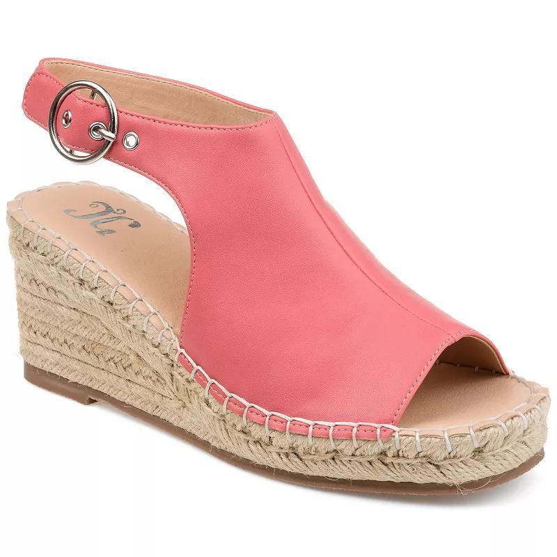 Journee Crew Womens Espadrille Wedges Brown Product Image