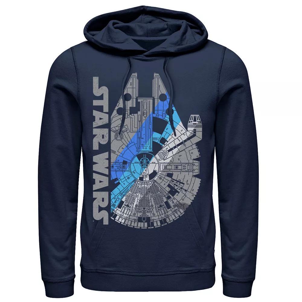 Men's Star Wars A New Hope Millennium Falcon Stripes Graphic Hoodie, Size: XXL, Blue Product Image
