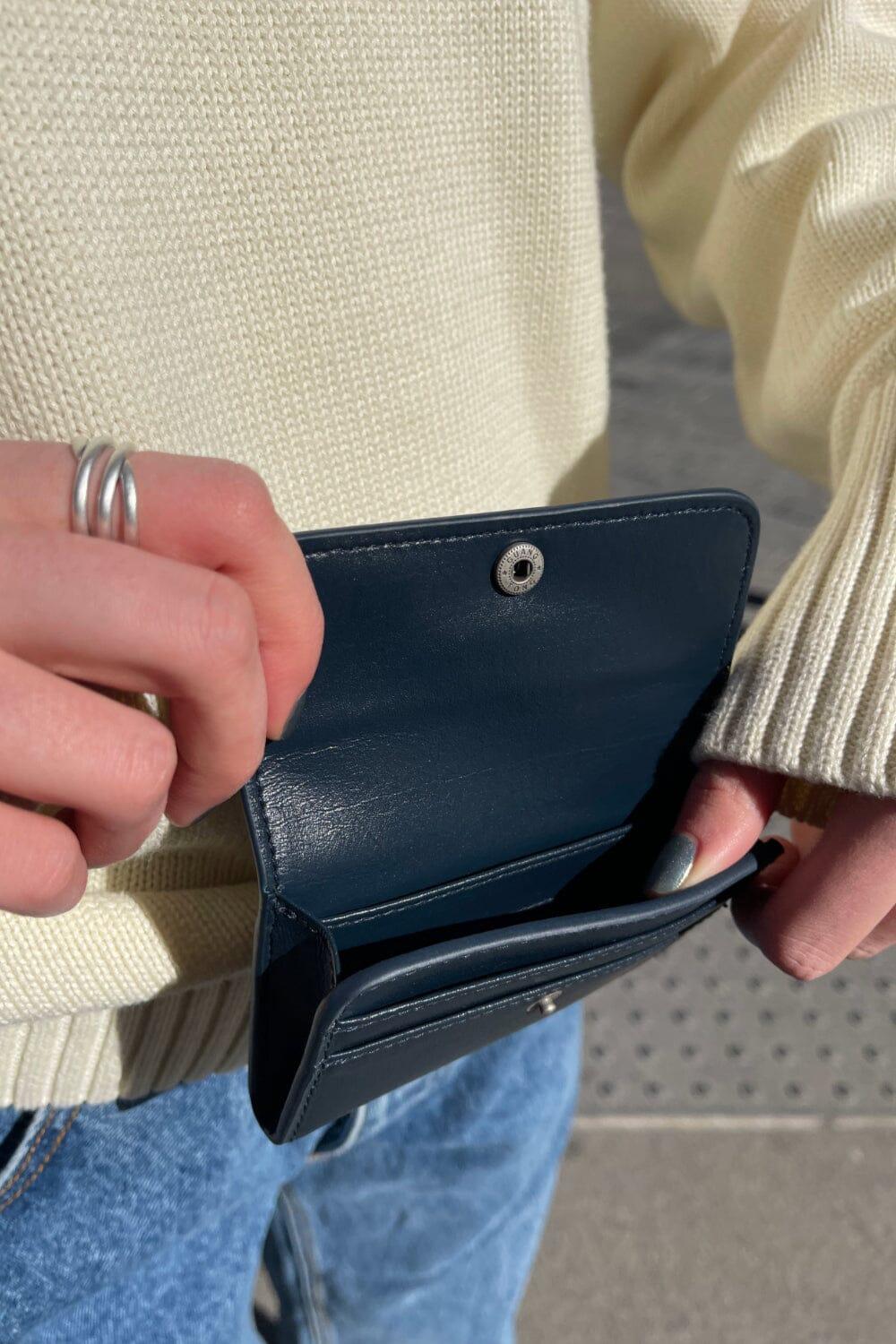 Navy Leather Wallet Product Image