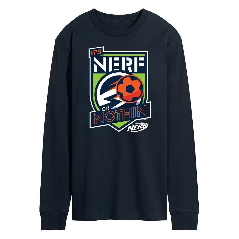 Mens Nerf Or Nothing Soccer Long Sleeve Graphic Tee Blue Product Image