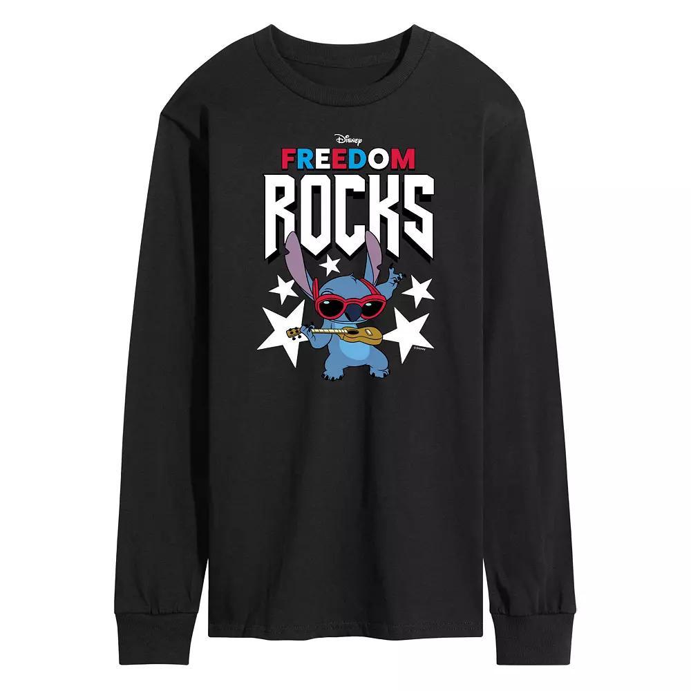 Disneys Lilo and Stitch Mens Freedom Rocks Long Sleeve Graphic Tee Product Image