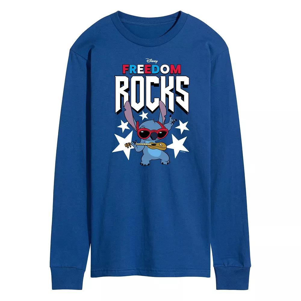 Disneys Lilo and Stitch Mens Freedom Rocks Long Sleeve Graphic Tee Product Image