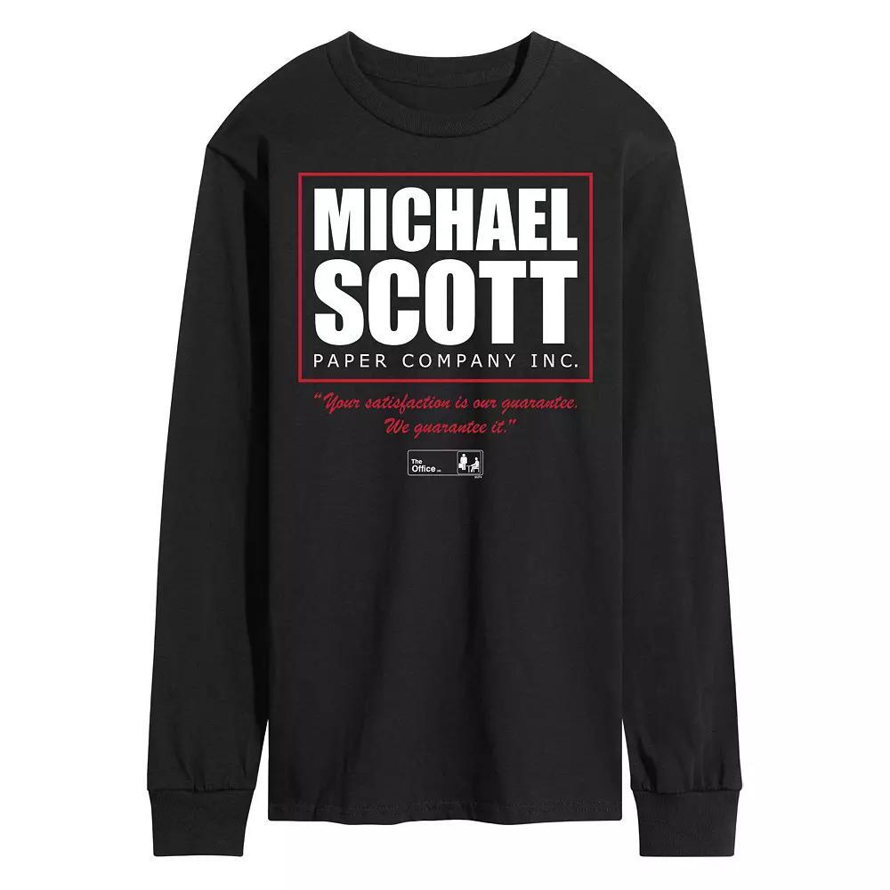Mens The Office Michael Scott Paper Long Sleeve Tee Blue Product Image