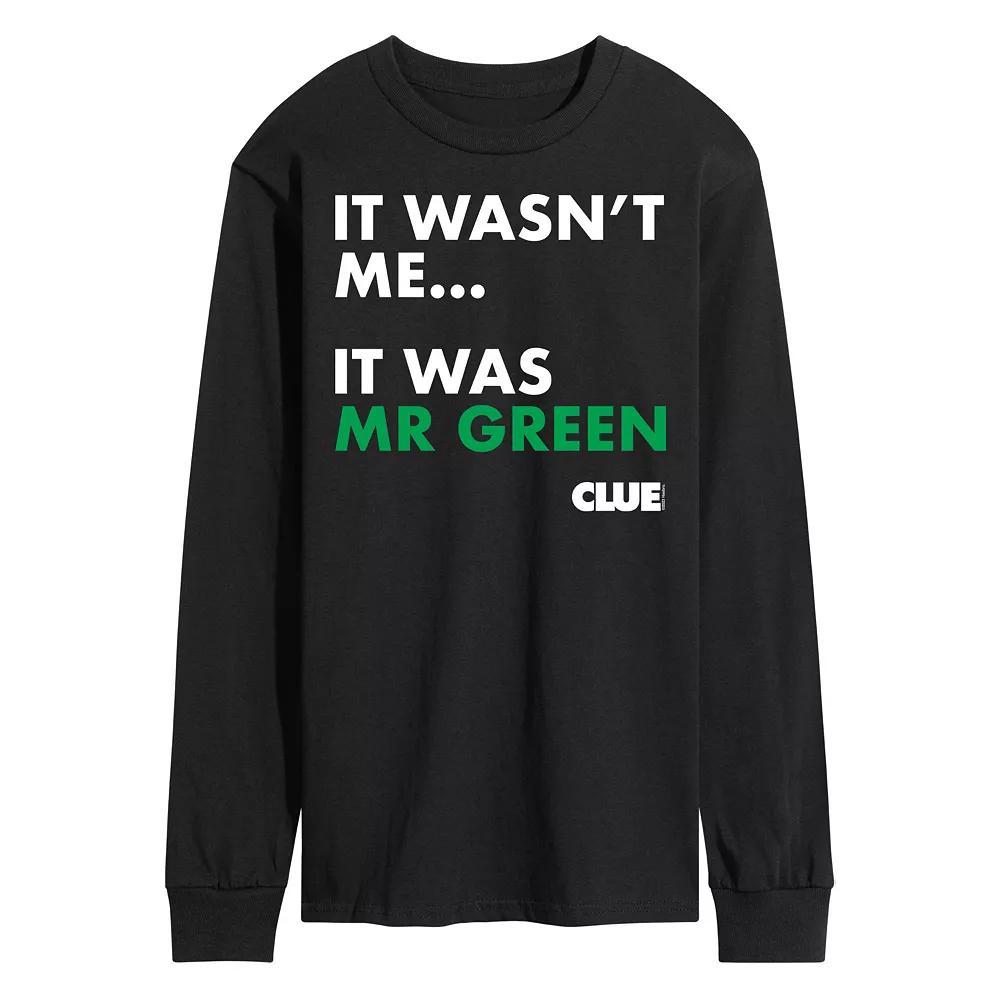 Mens Clue It Was Mr Green Long Sleeve Graphic Tee by Hasbro Product Image