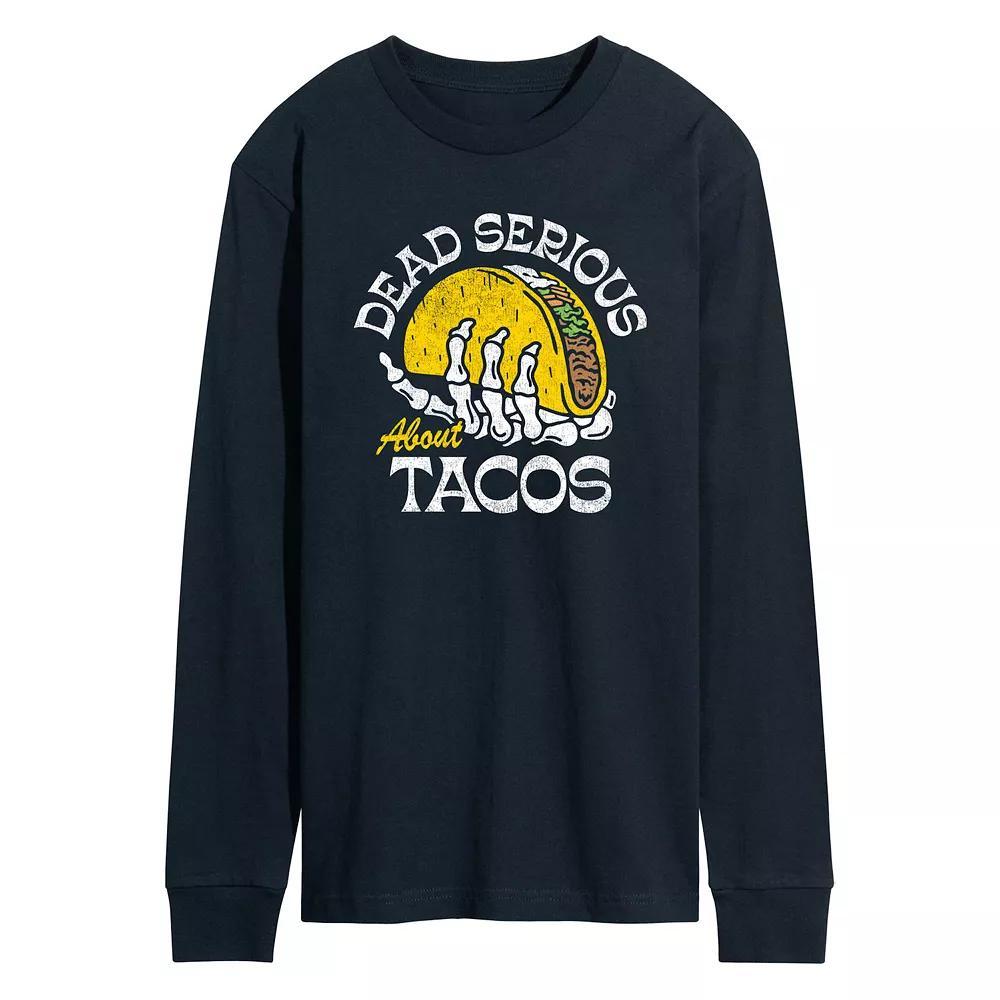 Mens Dead Serious About Tacos Long Sleeve Graphic Tee Product Image
