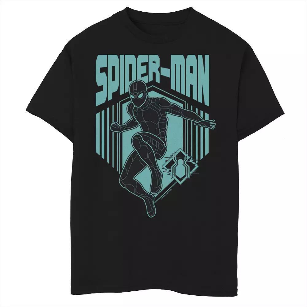 Boys 8-20 Marvel Spider-Man Far From Home Stealth Suit Silhouette Logo Graphic Tee, Boy's, Size: Large, Black Product Image