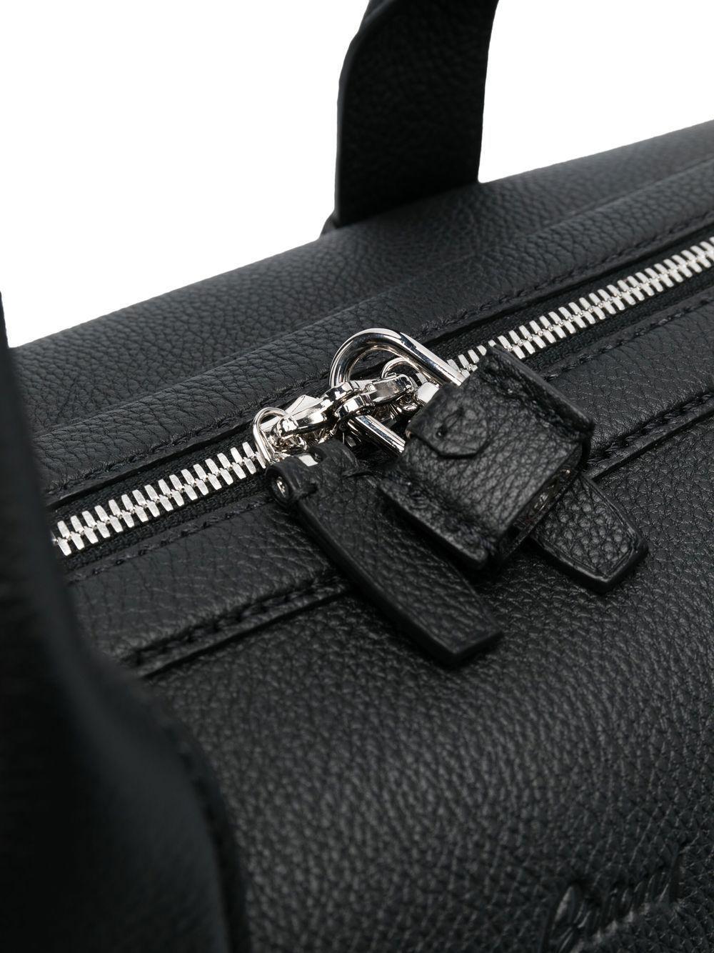 grained-texture leather travel bag Product Image