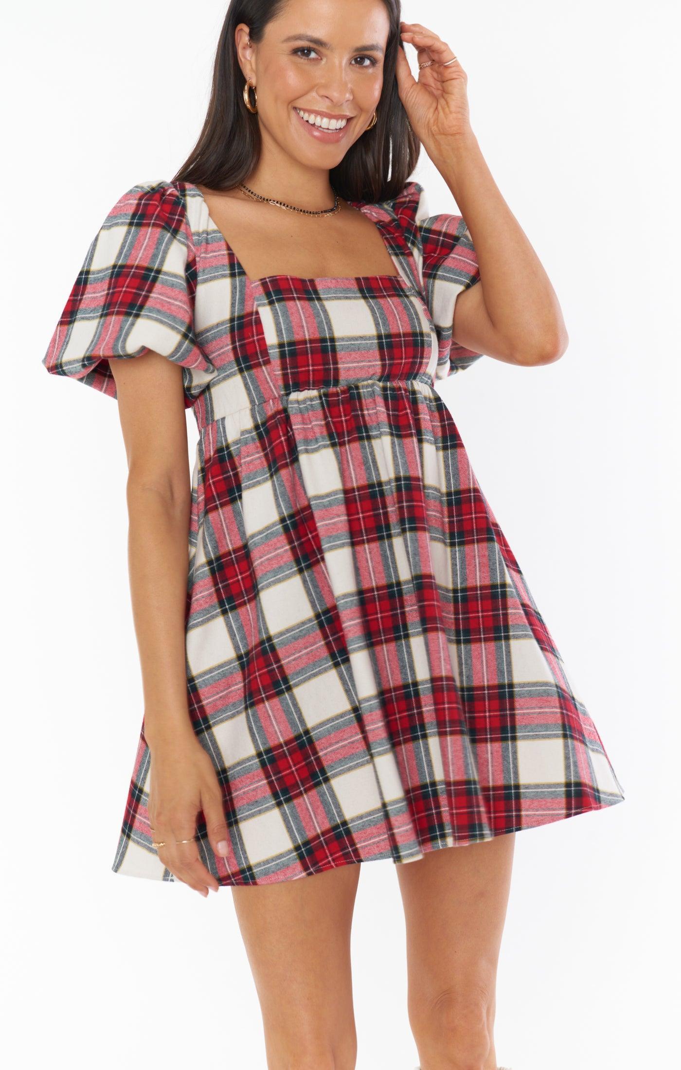 Smitten Babydoll Dress ~ Winter Plaid Product Image