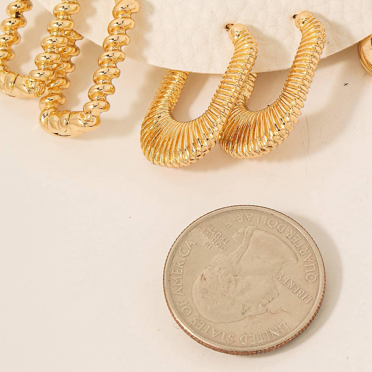 Mixed Rectangular Hoop Earrings Set Product Image
