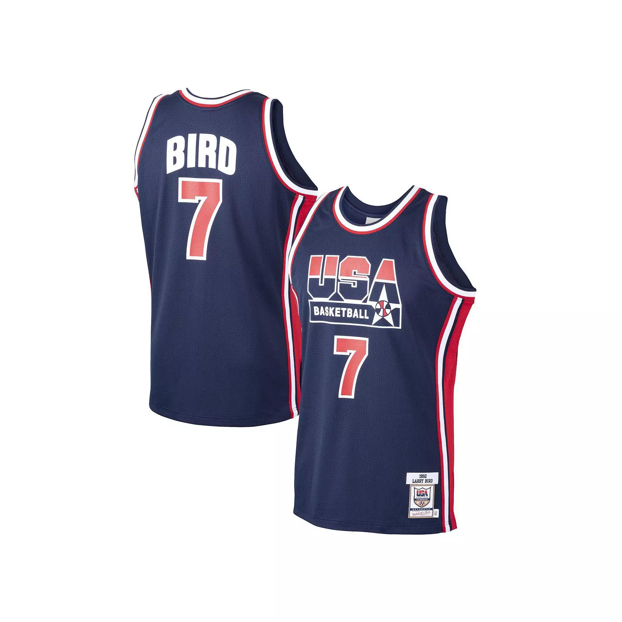 Men's Mitchell & Ness Larry Bird Navy USA Basketball Home 1992 Dream Team Authentic Jersey, Size: Small, Blue Product Image