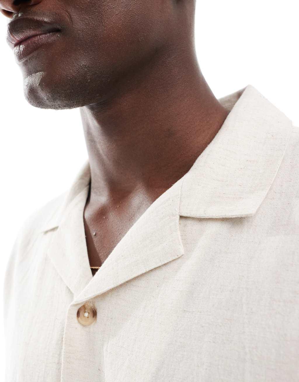 Goldsboro camp collar beach shirt in natural Product Image