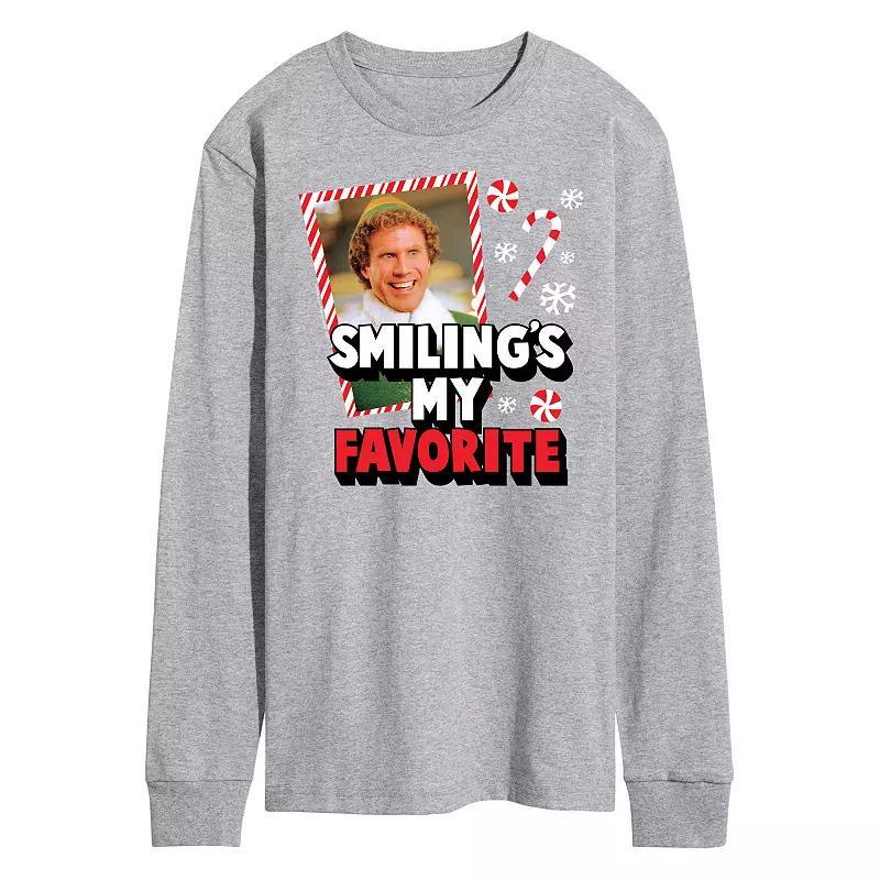 Men's Elf Smiling My Favorite Long Sleeve Tee, Size: Small, Gray Product Image