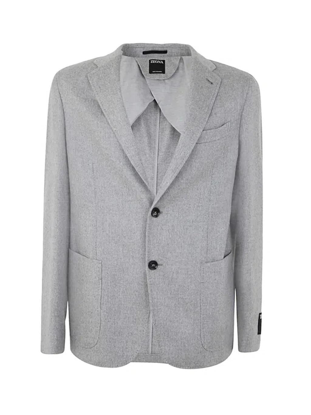 ZEGNA Cashmere Shirt Jacket In Grey Product Image