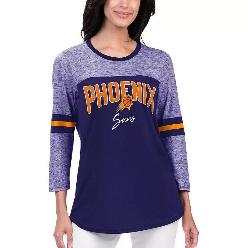Womens G-III 4Her by Carl Banks Purple Phoenix Suns Play the Game Three-Quarter Sleeve T-Shirt Product Image