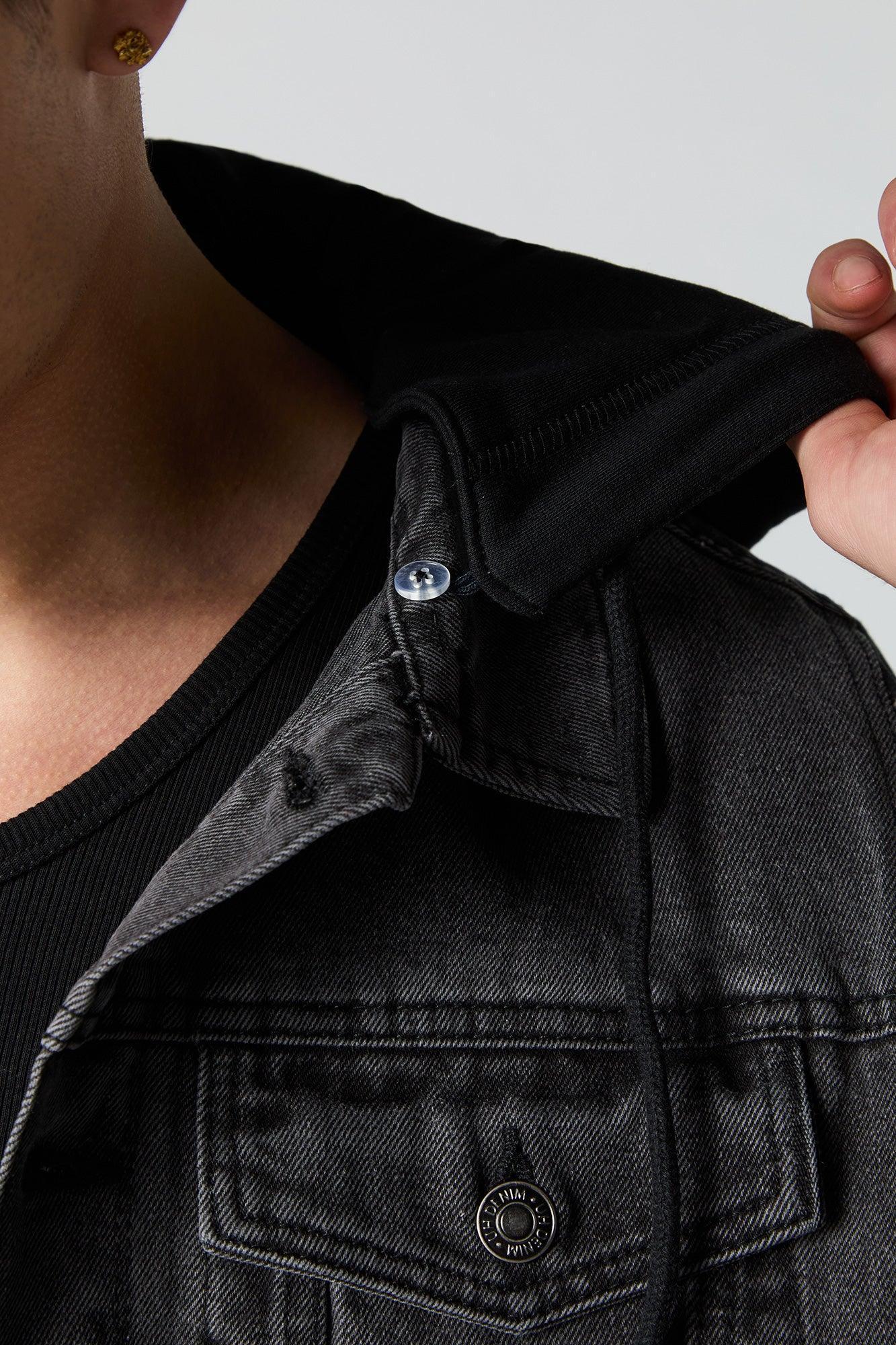 Hooded Denim Jacket Male Product Image